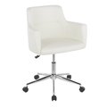 Lumisource Andrew Office Chair in White Faux Leather OC-ANDRW W